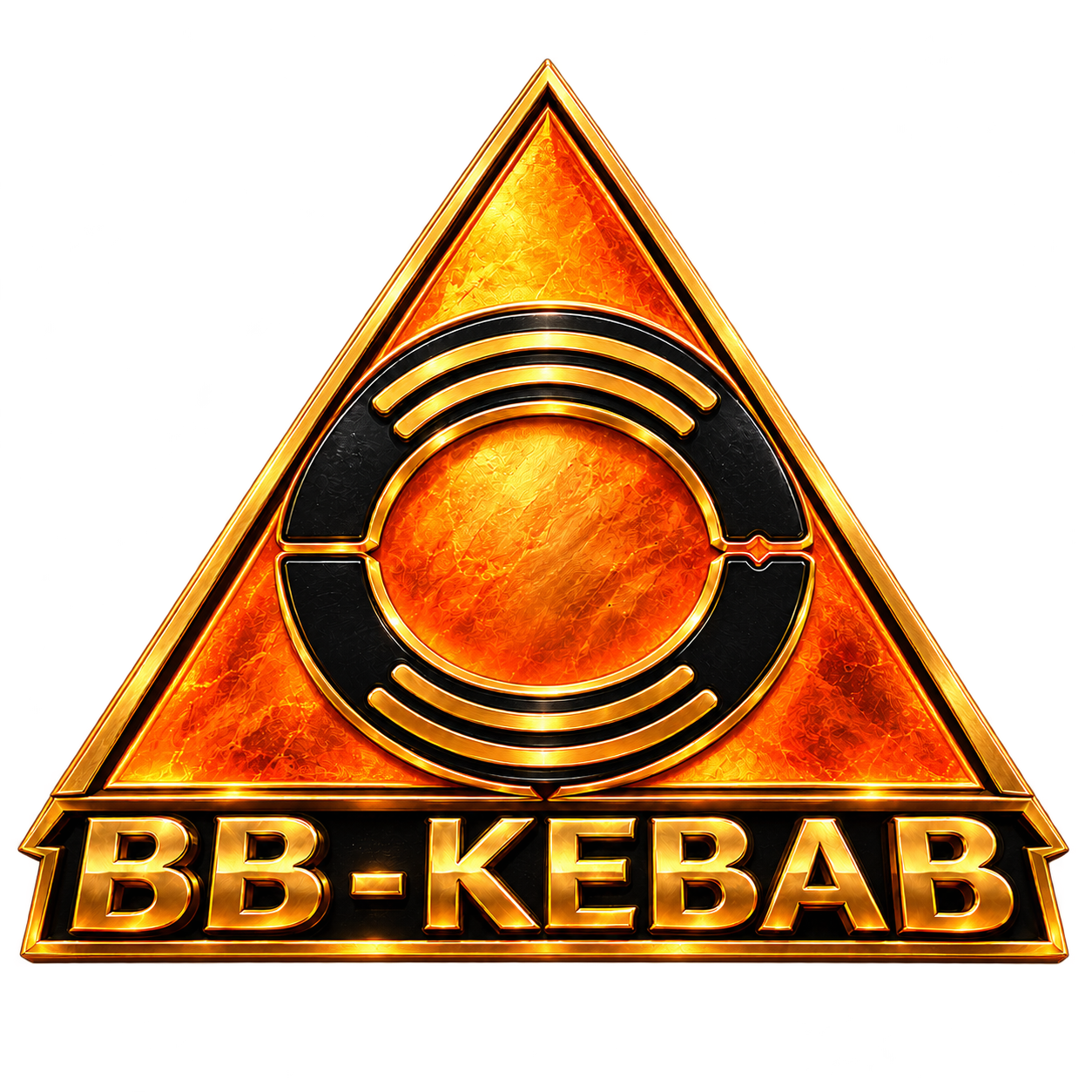 BB-kebab – goldenes 3D-Logo